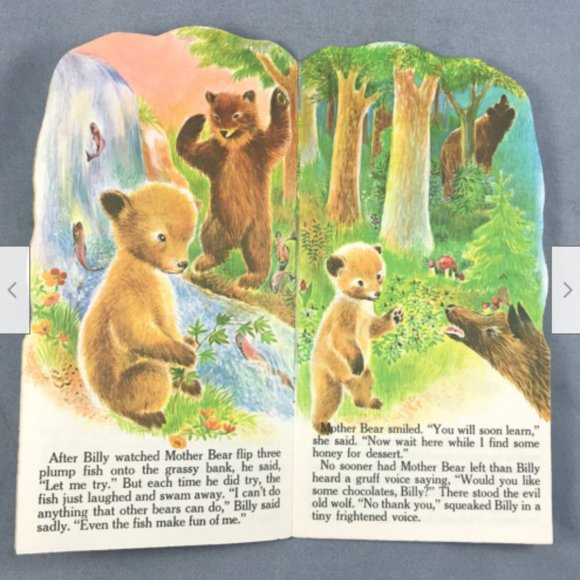 3 Antique Childrens Shape Books Billy Bear Freddy Fox Tam Tam Lion John Bradford - Picture 6 of 8